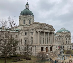 Indiana Statehouse, viewed from east-southeast.